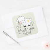 Groen Lam Baby shower Etiketten Stickers (Envelop)