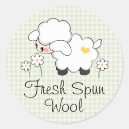 Groen Lam Baby shower Etiketten Stickers Rond