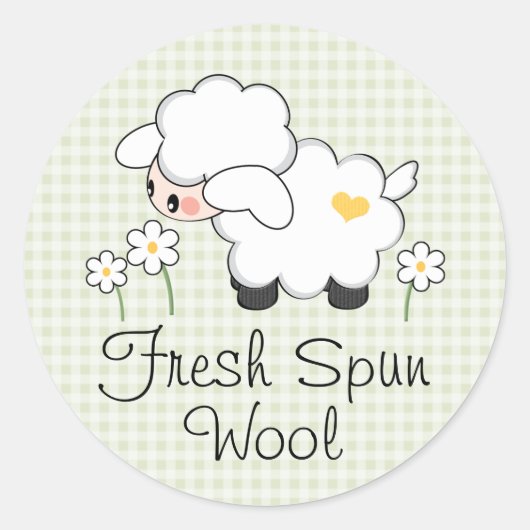 Groen Lam Baby shower Etiketten Stickers Rond (Voorkant)