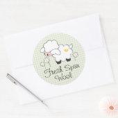 Groen Lam Baby shower Etiketten Stickers Rond (Envelop)
