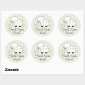 Groen Lam Baby shower Etiketten Stickers Rond (Vel)