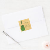Groen land gitaar Save the Date Stickers (Envelop)