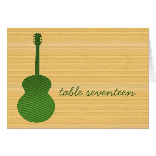 Groen land Guitar Table Number Kaart (Voorkant Horizontaal)