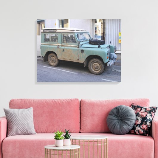 Groen land Rover Canvas Afdruk (Insitu (Woonkamer))
