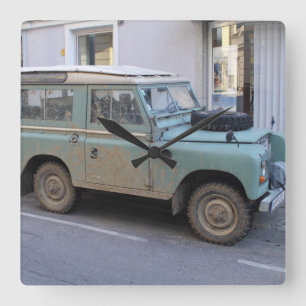 Groen Land Rover Vierkante Klok