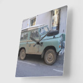 Groen Land Rover Vierkante Klok (Hoek)