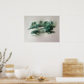 Groen landschap abstract poster (Keuken)