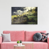 Groen landschap canvas afdruk (Insitu (Woonkamer))
