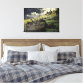 Groen landschap canvas afdruk (Insitu (Slaapkamer))