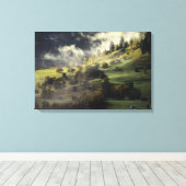 Groen landschap canvas afdruk (Insitu (Houten vloer))