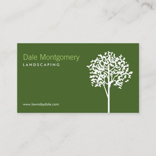 Groen landschap, gazon zorg, bomen Visitekaartje (Voorkant)