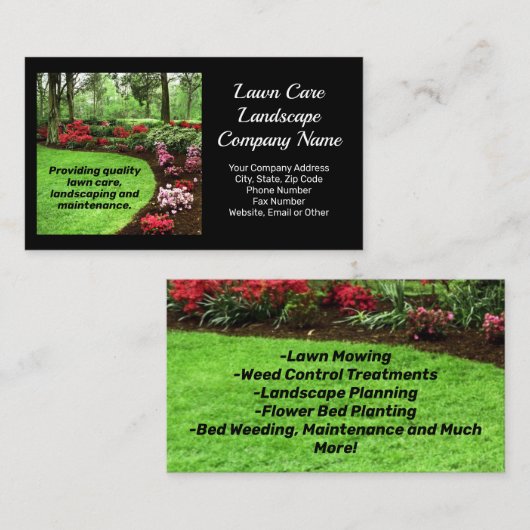 Groen landschap in de startfase visitekaartje (Voorkant / Achterkant)