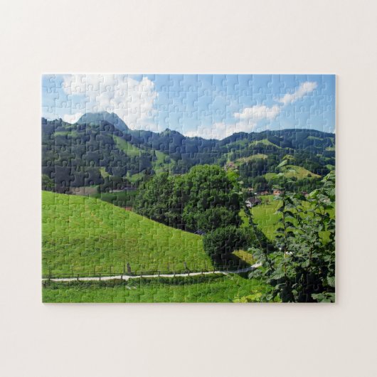 Groen landschap legpuzzel (Horizontaal)