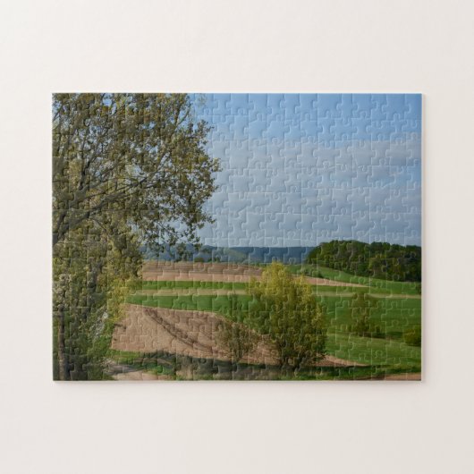 Groen landschap legpuzzel (Horizontaal)