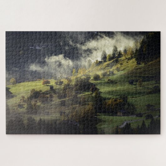 Groen landschap legpuzzel (Horizontaal)