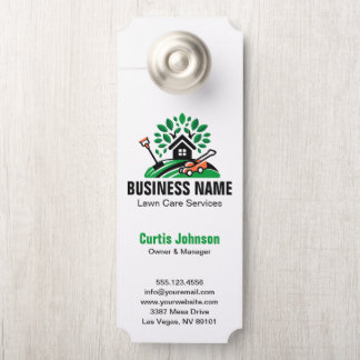 Groen Landschap Logo Huis Boom Grasmaaier Qr Code Deurhanger