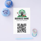 Groen Landschap Logo Huis Boom Grasmaaier Qr Code Flyer (Enkel)