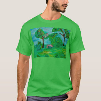 Groen landschap met bomen t-shirt