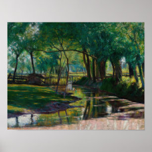 Groen landschap met een beek (1891) Wladyslaw Pod Poster