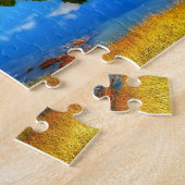 Groen landschap met het Pond- en Snowy-gebergte Legpuzzel (Zijkant)