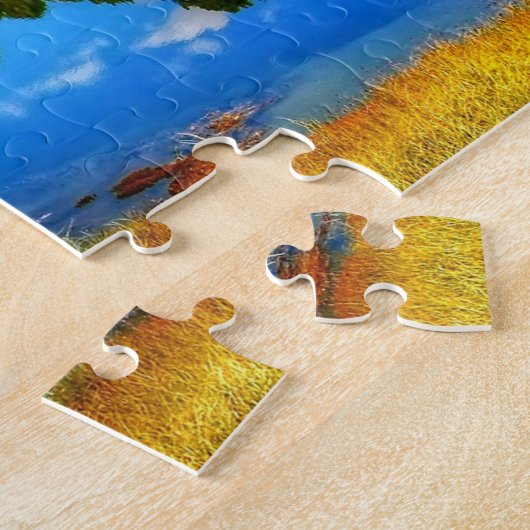 Groen landschap met het Pond- en Snowy-gebergte Legpuzzel (Zijkant)