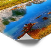 Groen landschap met het Pond- en Snowy-gebergte Poster (Hoek)