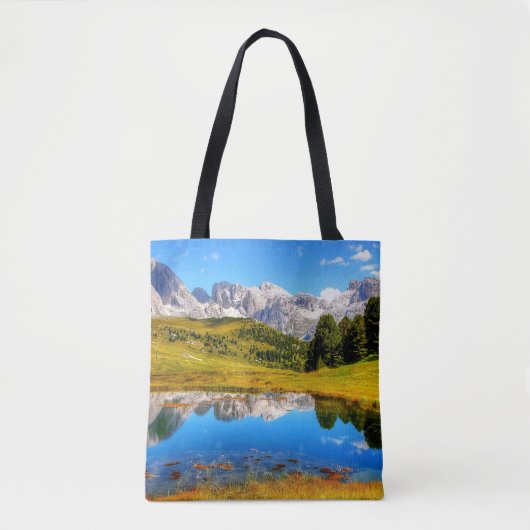 Groen landschap met het Pond- en Snowy-gebergte Tote Bag (Voorkant)