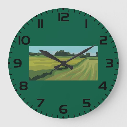 Groen landschap op het platteland grote klok (Voorkant)