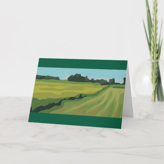 Groen landschap op het platteland kaart (Voorkant)