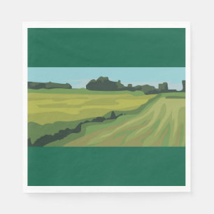 Groen landschap op het platteland servet