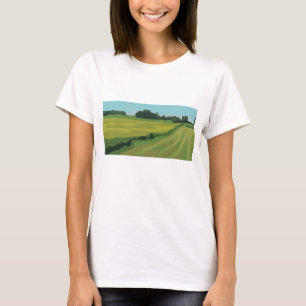 Groen landschap op het platteland t-shirt