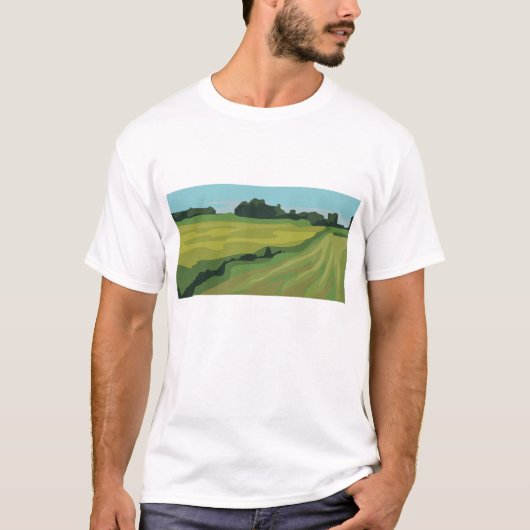 Groen landschap op het platteland t-shirt (Voorkant)
