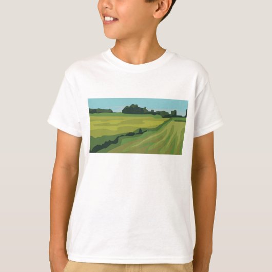 Groen landschap op het platteland t-shirt (Voorkant)