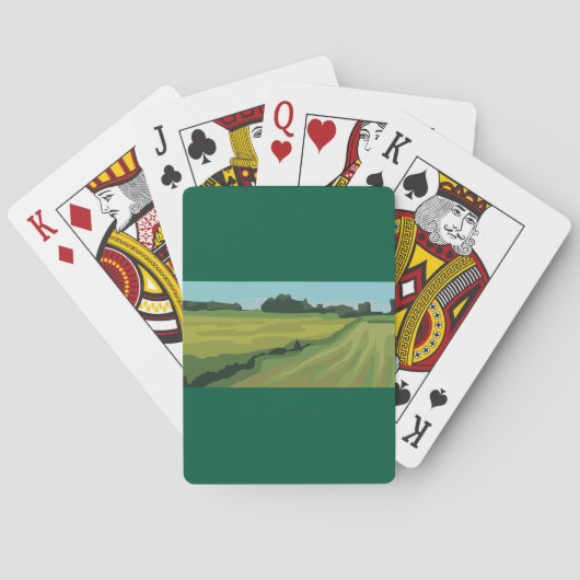 Groen Landschap Platteland Pokerkaarten (Achterkant)