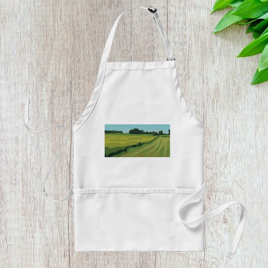 Groen Landschap Platteland Standaard Schort