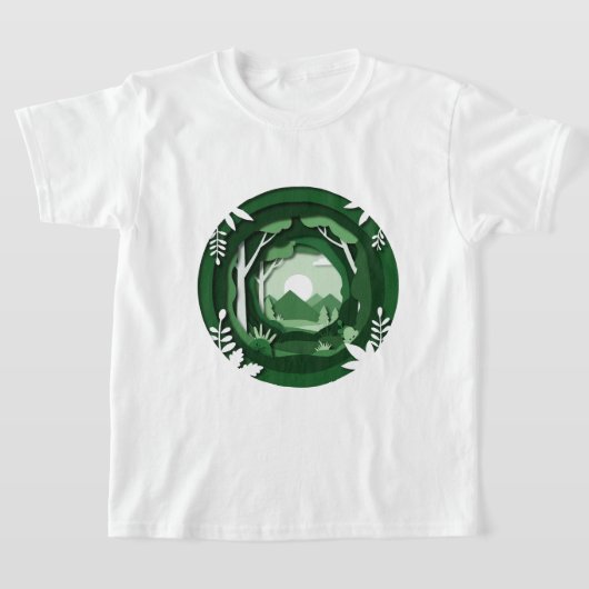 Groen landschap t-shirt (Laagn)