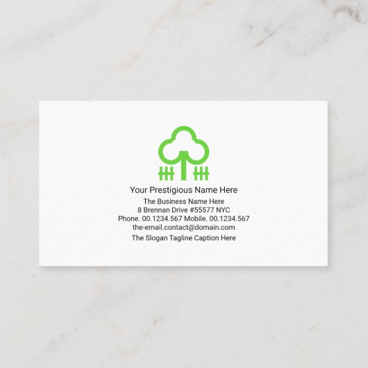 Groen landschapslaag Creative Tree Garden Shear Visitekaartje (Achterkant)