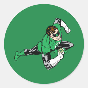 Groen lantaarnblad rechts ronde sticker