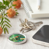 Groen lantaarns schilderen sleutelhanger (Zijkant)