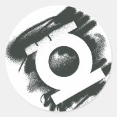 Groen lantaarnspuitsymbool ronde sticker (Voorkant)