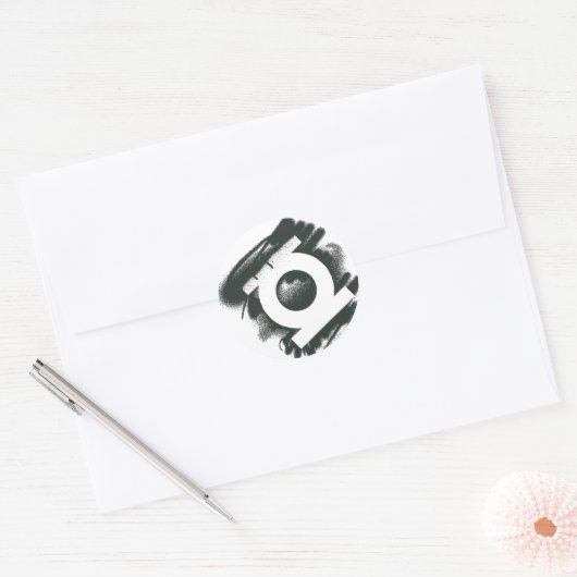 Groen lantaarnspuitsymbool ronde sticker (Envelop)