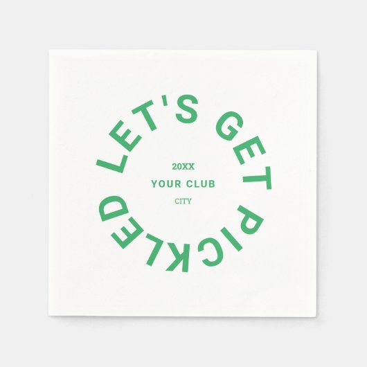 Groen laten we pickled crest pickleball servet (Voorkant)