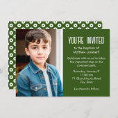 Groen Latter-day Saint Child Foto Doop Kaart (Voorkant / Achterkant)