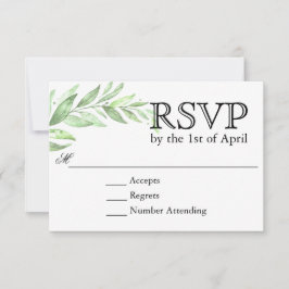 Groen Laurel Wreath Bruiloft RSVP