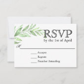 Groen Laurel Wreath Bruiloft RSVP (Voorkant)