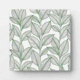 Groen Lauriersblad Botanisch Patroon Fotoplaat