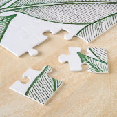 Groen Lauriersblad Botanisch Patroon Legpuzzel (Zijkant)