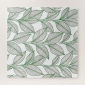 Groen Lauriersblad Botanisch Patroon Legpuzzel (Horizontaal)