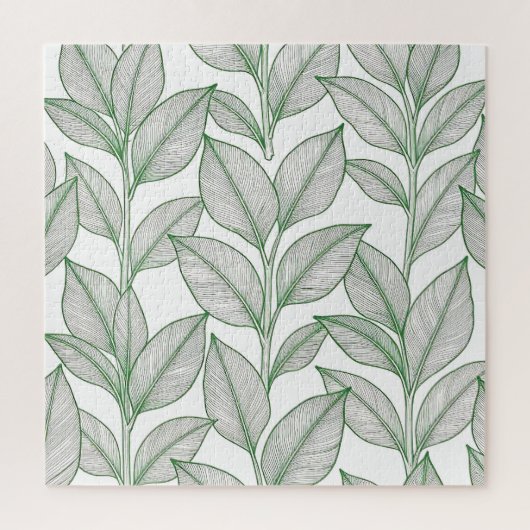 Groen Lauriersblad Botanisch Patroon Legpuzzel (Verticaal)