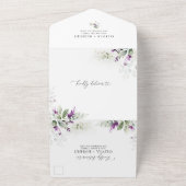 groen lavendel alles in één bruiloft uitnodiging (Buitenkant)